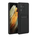 Per Samsung Galaxy S22 Ultra 5G Card Slot Design Antiurto TPU Phone Case (Nero)
