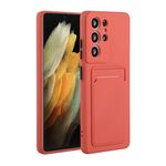 Per Samsung Galaxy S22 Ultra 5G Card Slot Design Custodia antiurto in TPU (rosso prugna)