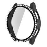 Per Samsung Galaxy Watch5 40 mm singola fila Diamond PC + cassa dell'orologio in vetro temperato (nero)
