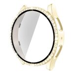 Per Samsung Galaxy Watch5 40 mm singola fila Diamond PC + cassa dell'orologio in vetro temperato (oro)