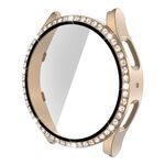 Per Samsung Galaxy Watch5 40 mm singola fila Diamond PC + cassa dell'orologio in vetro temperato (oro rosa)