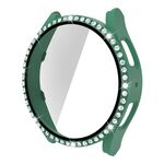 Per Samsung Galaxy Watch5 40mm Singola Fila Diamond PC + Cassa dell'orologio in vetro temperato (verde chiaro)