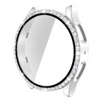 Per Samsung Galaxy Watch5 40mm Singola Fila Diamond PC + Cassa dell'orologio in vetro temperato (Argento)