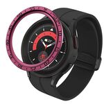 Per Samsung Galaxy Watch5 Pro 45mm A Style Quadrante Cornice protettiva in acciaio (rosso vino)