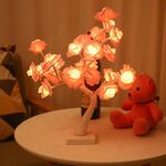 SJ-SD042 Luce decorativa per feste di Natale a LED con albero di rose, stile: base non staccabile (bianco caldo)