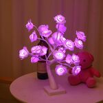 SJ-SD042 Luce decorativa per feste di Natale a LED con albero di rose, stile: base staccabile (viola)