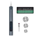Rettificatrice elettrica A288 Penna per intaglio portatile piccola, stile: grigio + lama per sega + testina abrasiva