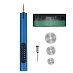 Rettificatrice elettrica A288 Penna per intaglio portatile piccola, stile: blu + lama per sega + testa abrasiva