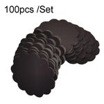 3 set di etichette di carta kraft pizzo rotondo vuoto piccola etichetta (nero)