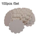 3 set di etichette di carta kraft pizzo rotondo bianco etichetta piccola (bianco)