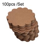 3 set di etichette di carta kraft pizzo rotondo bianco etichetta piccola (pelle bovina)