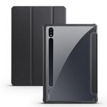 Per Samsung Galaxy Tab S7 + Custodia per tablet in pelle intelligente 3 pieghevoli in acrilico (nero)