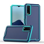 Per vivo Y20 / Y20i / Y20s / Y12s Custodia per telefono TPU + PC bicolore (blu + azzurro)