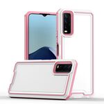 Per vivo Y20 / Y20i / Y20s / Y12s Custodia per telefono TPU + PC bicolore (bianco + rosa)