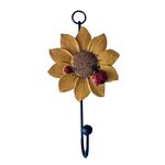 Appendiabiti da parete con fiori in resina per decorazioni per la casa (giallo)