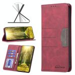 Per Samsung Galaxy A23e 5G BF10 Custodia per telefono in pelle magnetica a blocchi di colore (rosso)