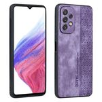 Per Samsung Galaxy A13 AZNS 3D Custodia per telefono in rilievo con pelle (viola)