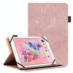 Per 8 pollici Life Tree Pattern Flip Custodia per tablet in pelle universale (oro rosa)