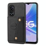 Per OPPO A97 5G Custodia magnetica per telefono con doppia fibbia (nera)