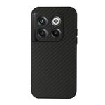 Per OnePlus Ace Pro / Custodia per telefono in PU con struttura in fibra di carbonio 10T (nera)