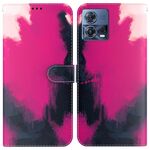 Per Motorola Moto S30 Pro 5G / Edge 30 Fusion Custodia per cellulare in pelle con motivo acquerello (colore bacca)