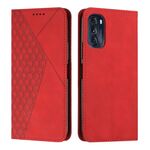 Per Motorola Moto G 2022 5G Diamond Pattern Splicing Skin Feel Custodia magnetica per telefono (rosso)