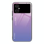 Per Xiaomi Poco M4 5G Global Gradient Color Glass Phone Case (rosa viola)