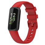 Per Fitbit Inspire3 cinturino in silicone a tinta unita, taglia: taglia S (rosso)