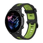 Per cinturino in silicone bicolore Amazfit GTR 4 strisce (nero verde lime)