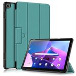 Per Lenovo Tab M10 10.1 3a generazione 3-folding Magnetic Buckle Custer Texture Smart Tablet Case (verde scuro)