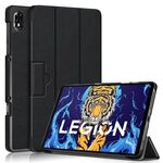 Per Lenovo Legion Y700 3-folding Magnetic Buckle Custer Texture Smart Tablet Case (Nero)