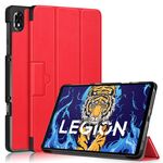 Per Lenovo Legion Y700 Custodia Smart Tablet in Pelle con Fibbia Magnetica 3 Pieghevoli (Rosso)