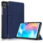 Per Realme Pad Mini 8.7 Custodia per tablet in pelle Custer con fibbia magnetica pieghevole a 3 pieghe (blu scuro)