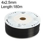 Tubo in PU flessibile per aria compressa per compressore pneumatico LAIZE, specifica: 4x2,5 mm, 180 m (nero)