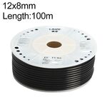 Tubo in PU flessibile per aria compressa per compressore pneumatico LAIZE, specifica: 12x8 mm, 100 m (nero)