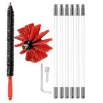 Spazzola per camino estensibile pieghevole per trapano elettrico Spazzola per condotti interni, dimensioni: 410 mm x 6 aste