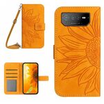 Per Asus ROG Phone 6 Skin Feel Sun Flower Pattern Flip Custodia in pelle per telefono con cordino (giallo)