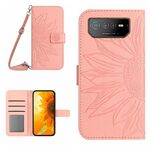Per Asus ROG Phone 6 Pro Skin Feel Sun Flower Pattern Flip Custodia in pelle per telefono con cordino (rosa)