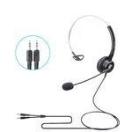 VT200 Cuffia per operatore con cuffia telefonica a orecchio singolo con microfono, specifiche: testa per PC a doppia spina da 3,5 mm