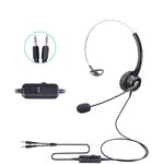 VT200 Cuffia per operatore con cuffia telefonica a orecchio singolo con microfono, specifiche: doppia spina da 3,5 mm con sintonizzazione