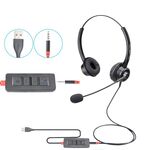 VT200D Cuffie per operatore con cuffie telefoniche doppie con microfono, specifiche: spina singola da 3,5 mm a USB