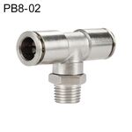 PB8-02 LAIZE Raccordo rapido pneumatico con ramo a T maschio in rame nichelato