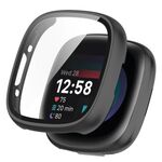 Per Fitbit Sense 2 PC + Custodia protettiva integrata con pellicola resistente (nero)