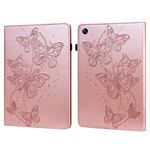 Per OPPO Pad Air 2022 Custodia per tablet in pelle con motivo a farfalla in rilievo (rosa)