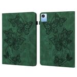 Per Realme Pad X Custodia per tablet in pelle con motivo a farfalla in rilievo (verde)