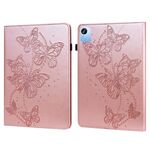 Custodia per tablet in pelle con motivo a farfalla in rilievo Realme Pad X (rosa)