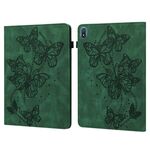 Per Nokia T20 10.4 2021 Custodia per tablet in pelle con motivo a farfalla in rilievo (verde)