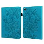 Per OPPO Pad Air 2022 Custodia per tablet in pelle con motivo floreale in pizzo (blu)