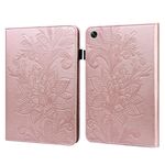 Per OPPO Pad Air 2022 Custodia per tablet in pelle con motivo floreale in pizzo (rosa)