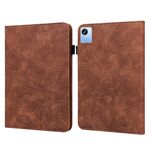Per Realme Pad X Custodia per tablet in pelle con motivo floreale in pizzo (marrone)